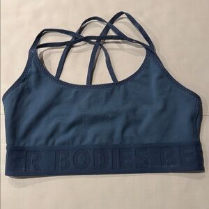 BETTER BODIES Blue Strappy Crossback Sports Bra. Gently used